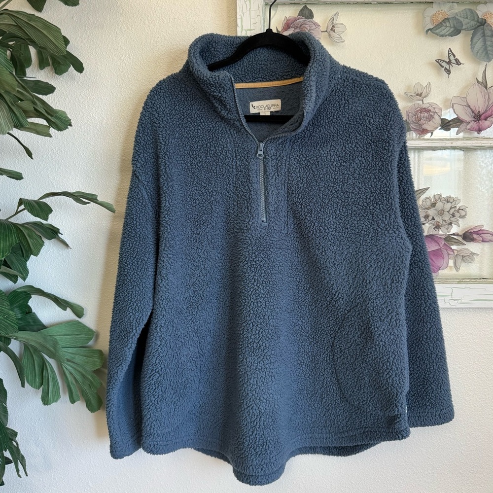 Koolaburra by UGG Sherpa Quarter Zip Pullover Blue Size L